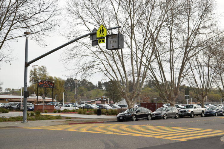 Crosswalk in front of Vacaville HS